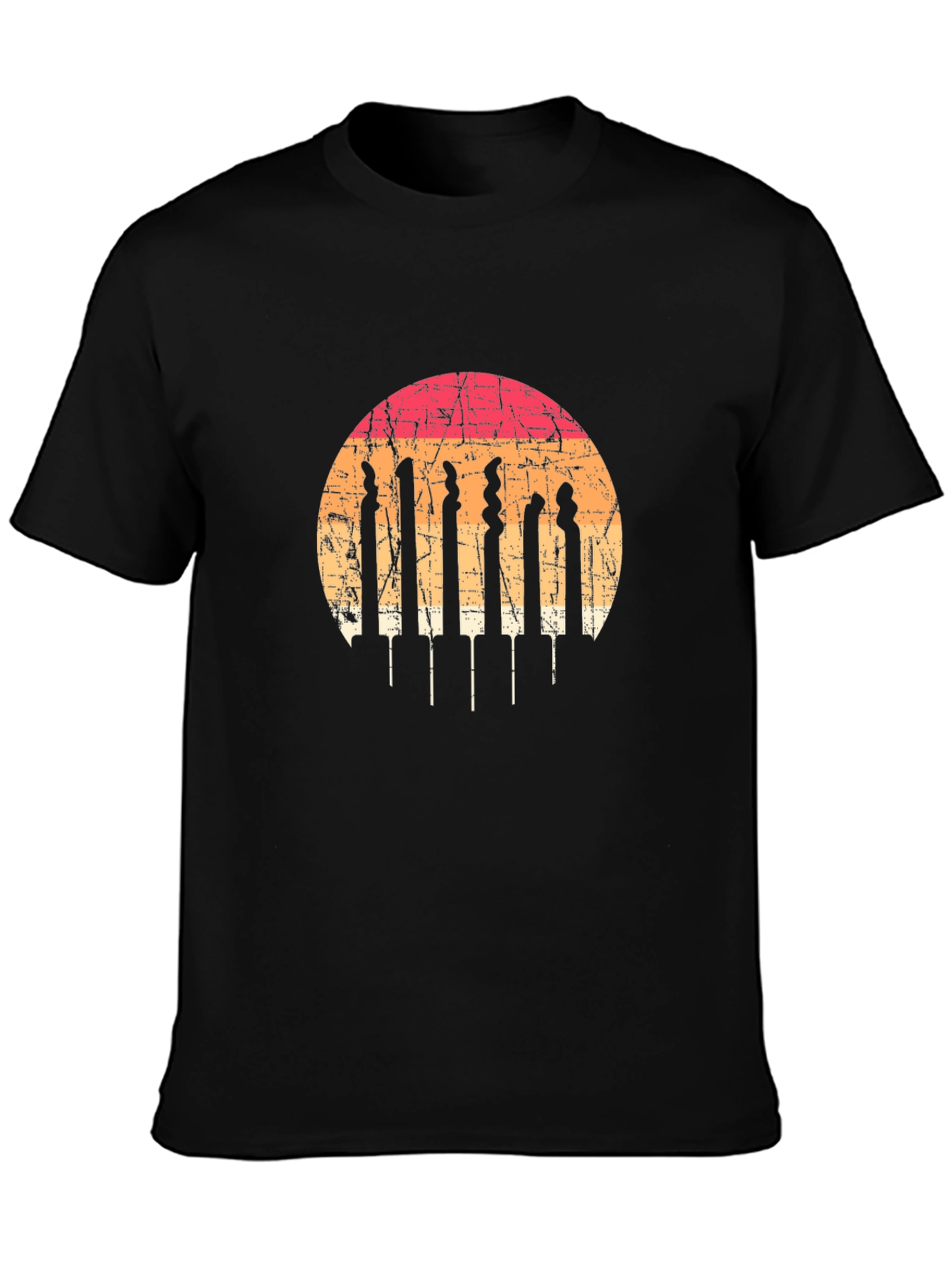 Retro Sunset Crochet Hook T-Shirt