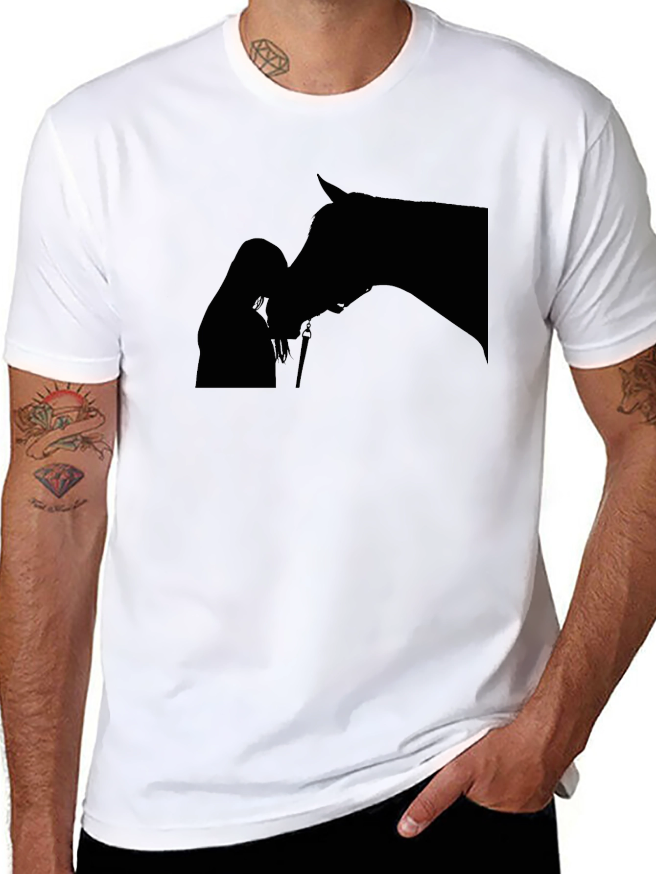 Equestrian Silhouette Black T-Shirt