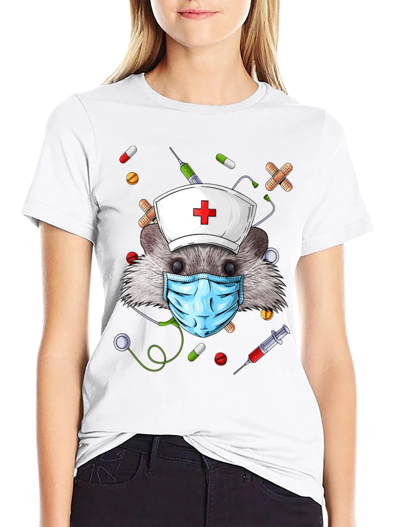 Hedgehog Nurse T-Shirt - Funny Animal Tee