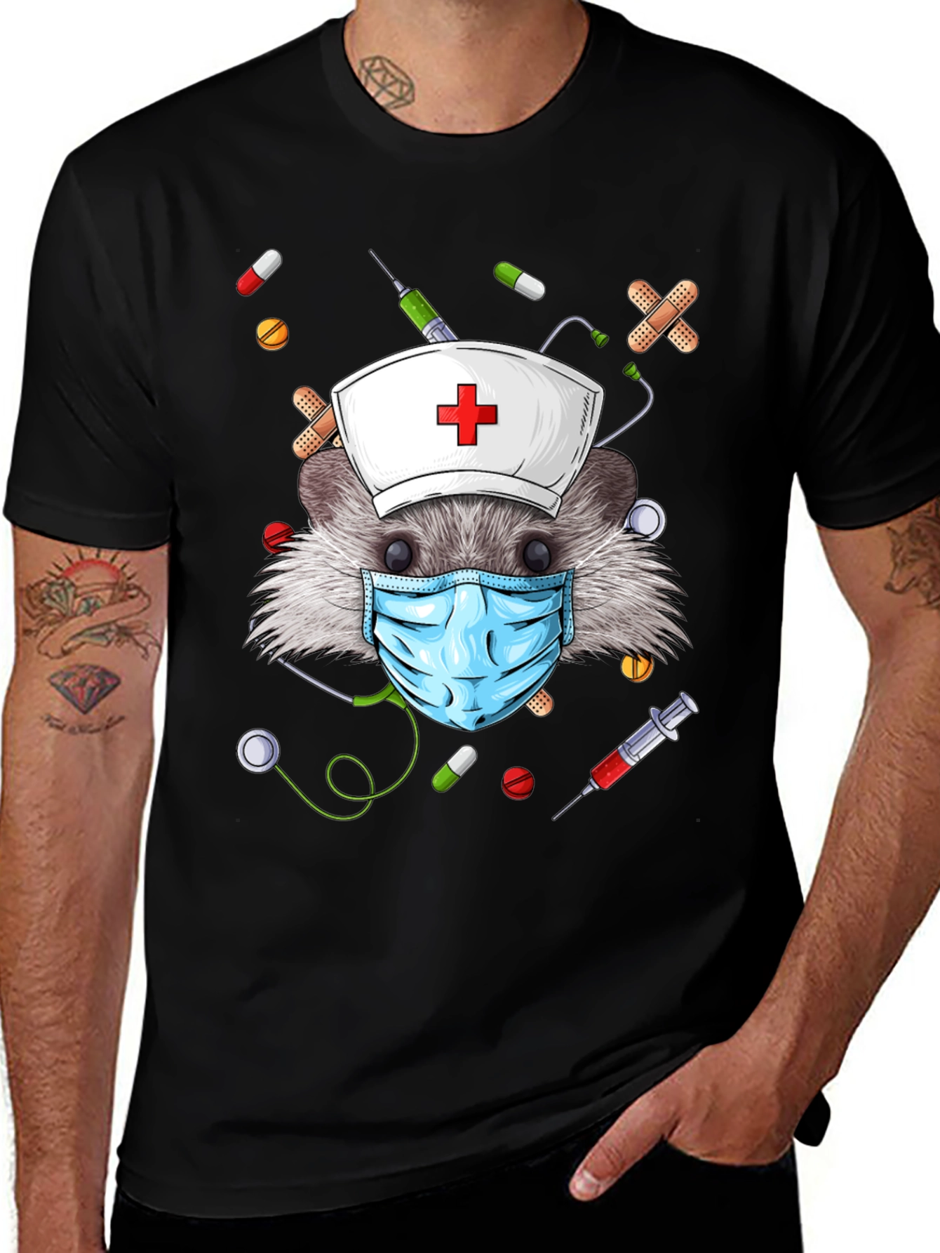 Hedgehog Nurse T-Shirt - Funny Animal Tee