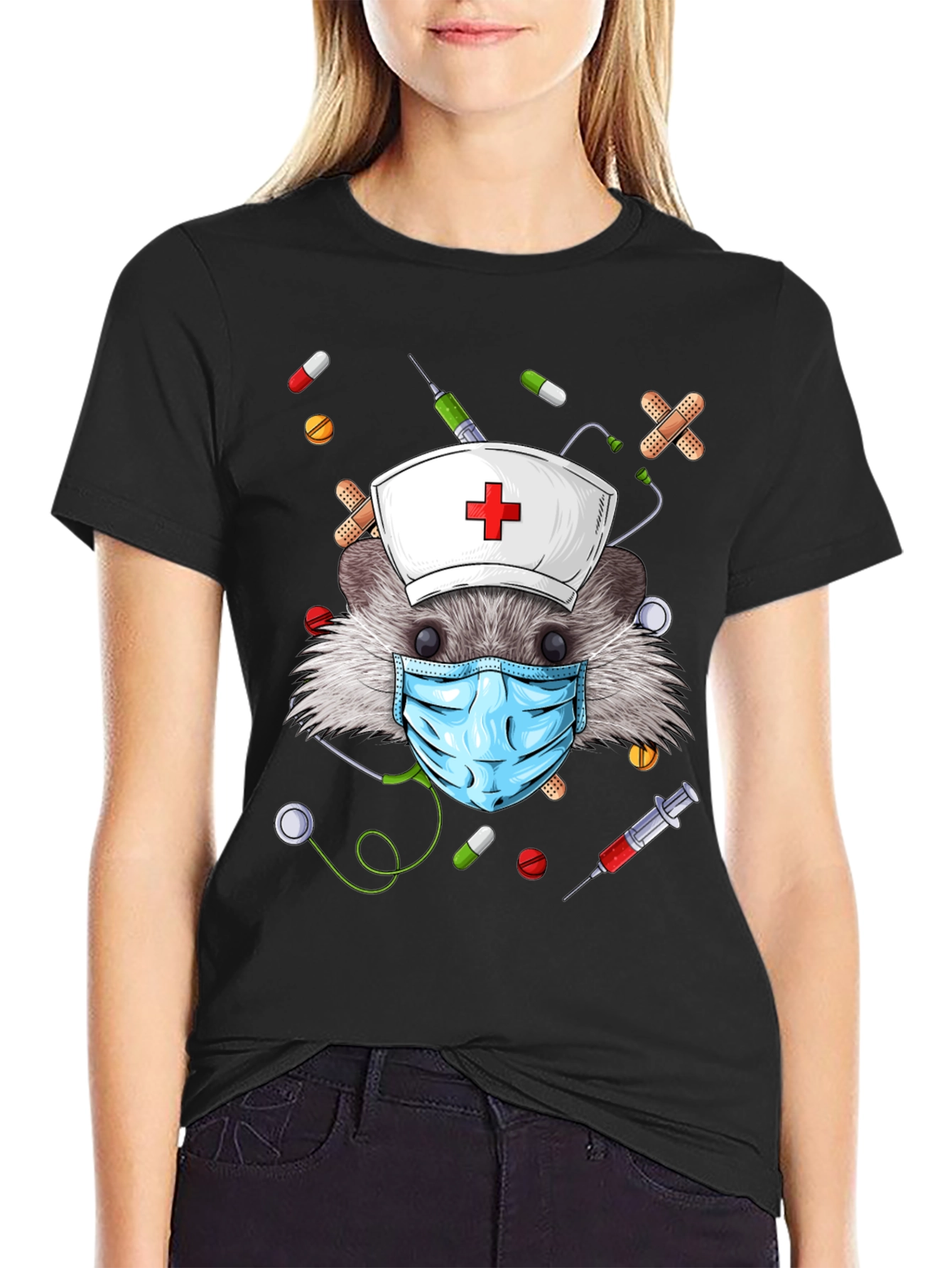 Hedgehog Nurse T-Shirt - Funny Animal Tee