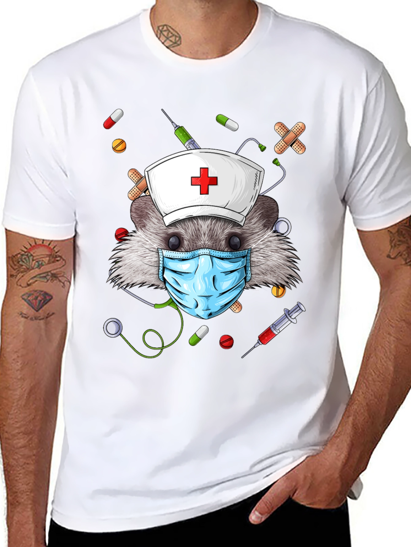 Hedgehog Nurse T-Shirt - Funny Animal Tee