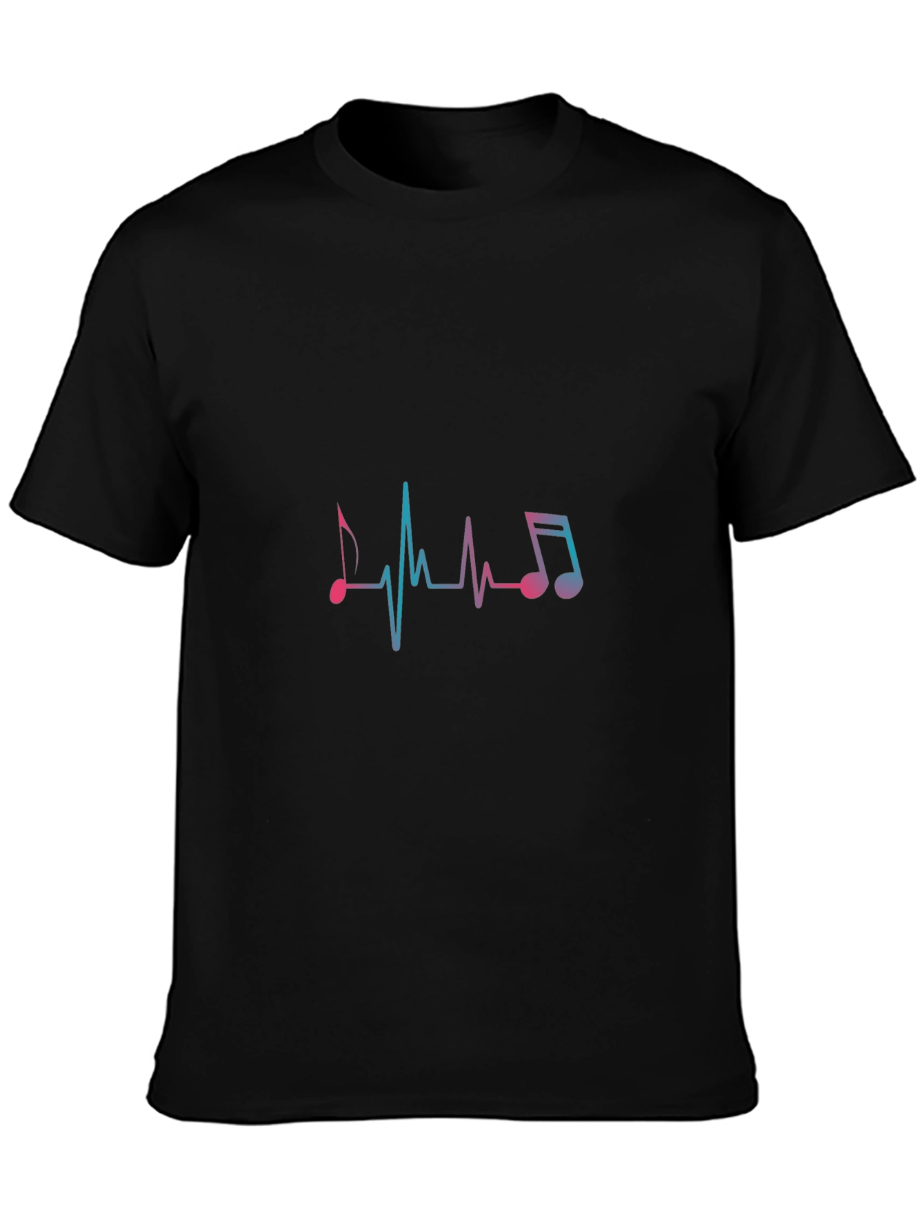 Music Heartbeat Graphic Tee - Black