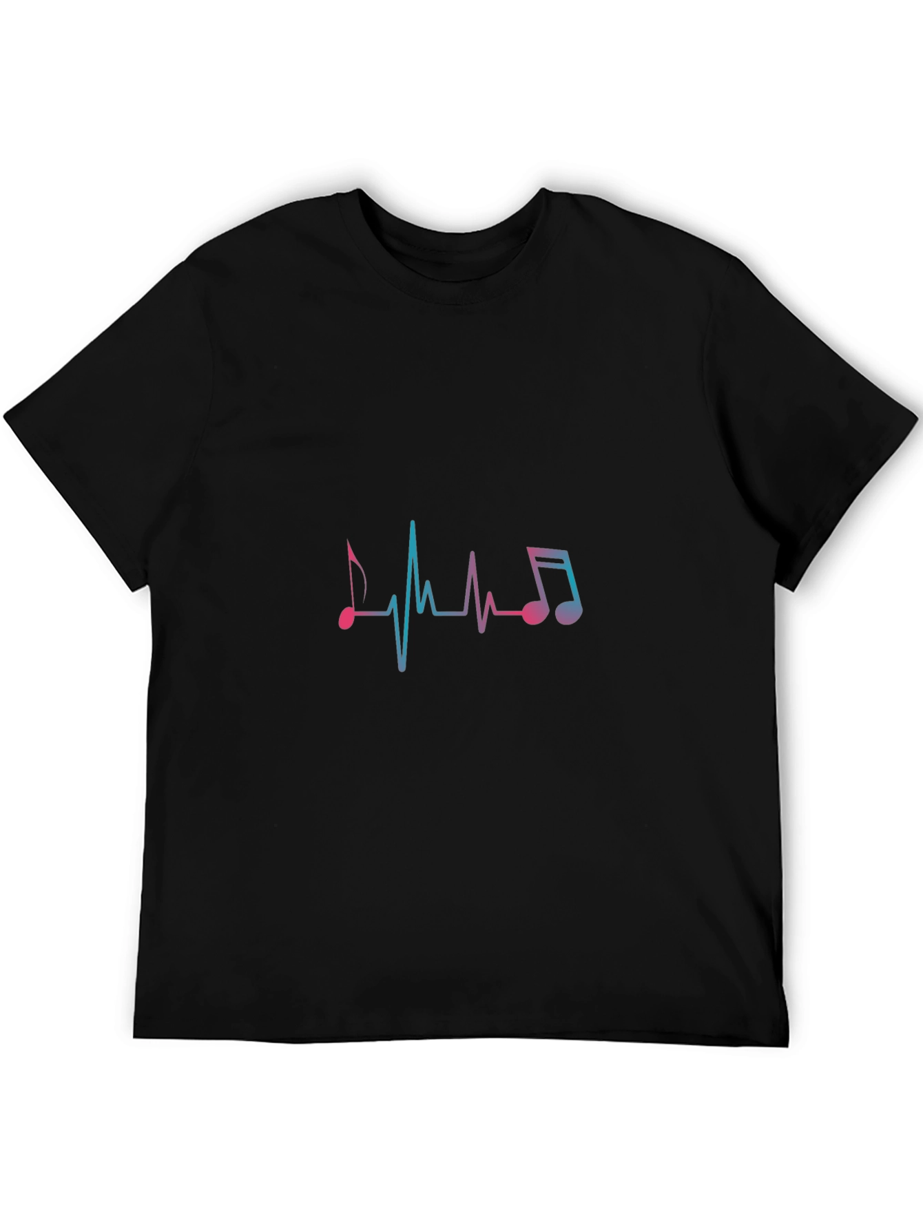 Music Heartbeat Graphic Tee - Black