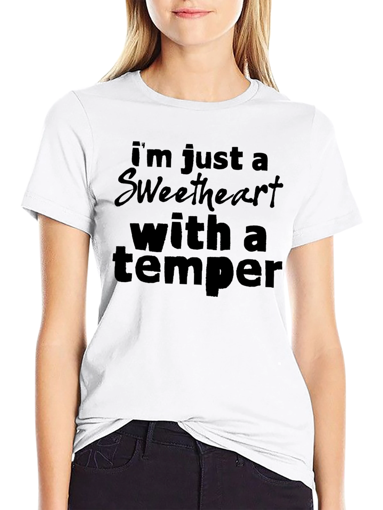 Sweetheart with a Temper Black Graphic Tee