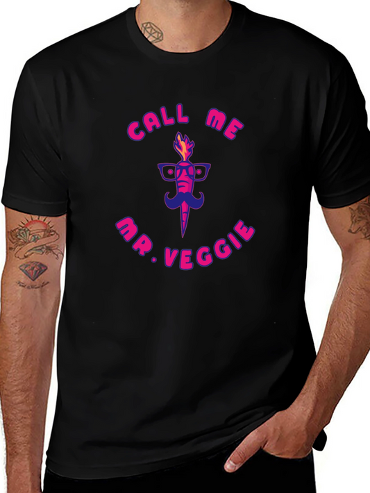 Call Me Mr. Veggie Graphic T-Shirt - Fun Carrot Design