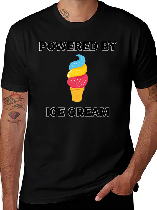 Powered by Ice Cream T-Shirt - Novelty Tee