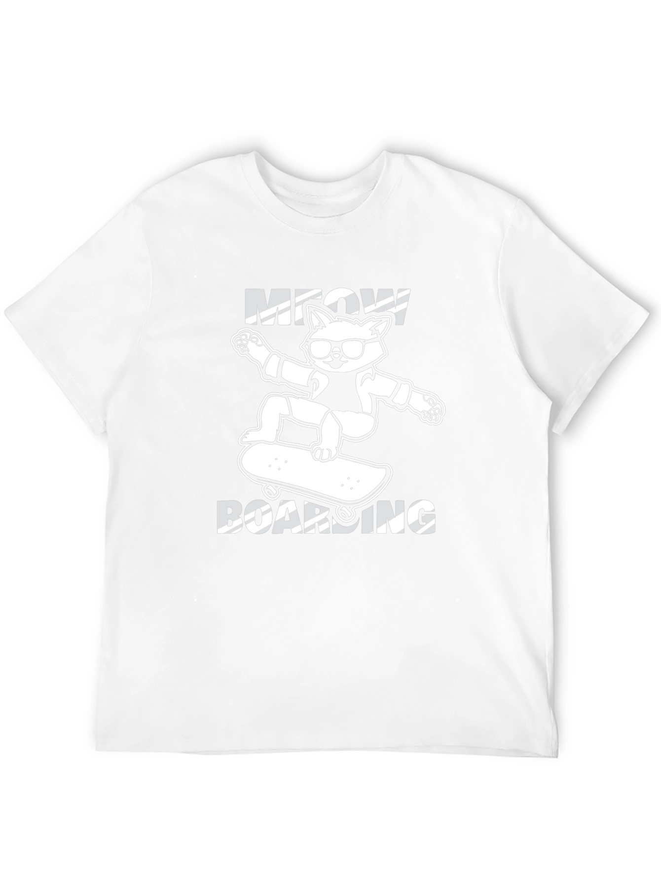 Meow Boarding T-Shirt: Skateboard Cat Tee