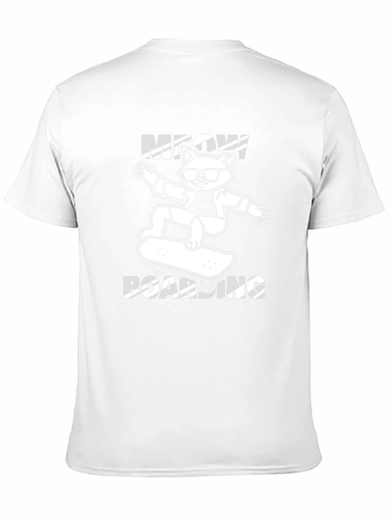 Meow Boarding T-Shirt: Skateboard Cat Tee