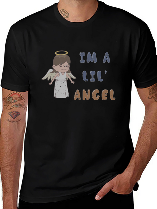 Im A Lil Angel T-Shirt - Cute Cartoon Angel Graphic Tee