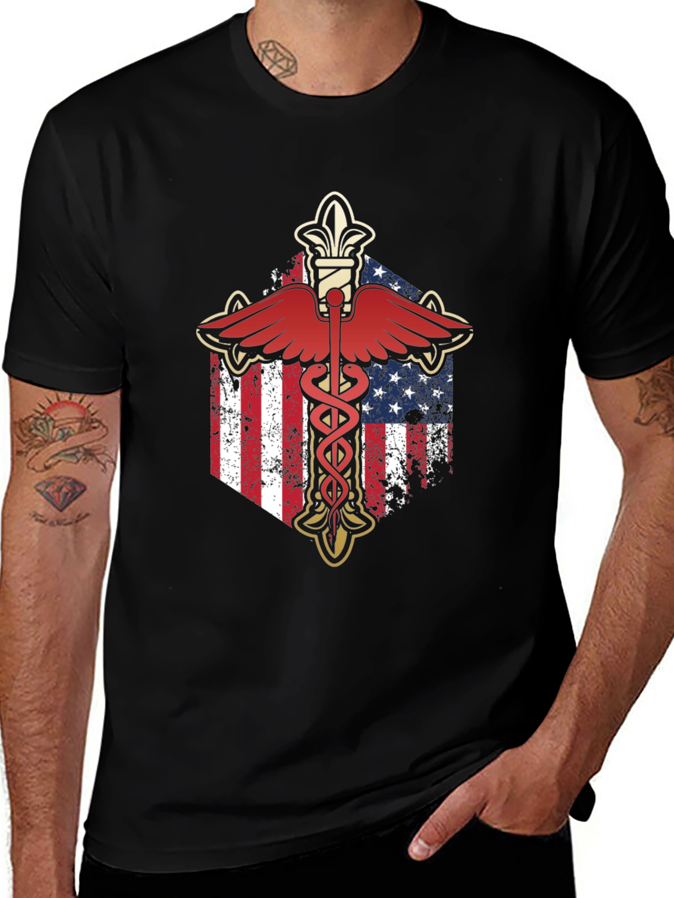 American Flag Caduceus T-Shirt