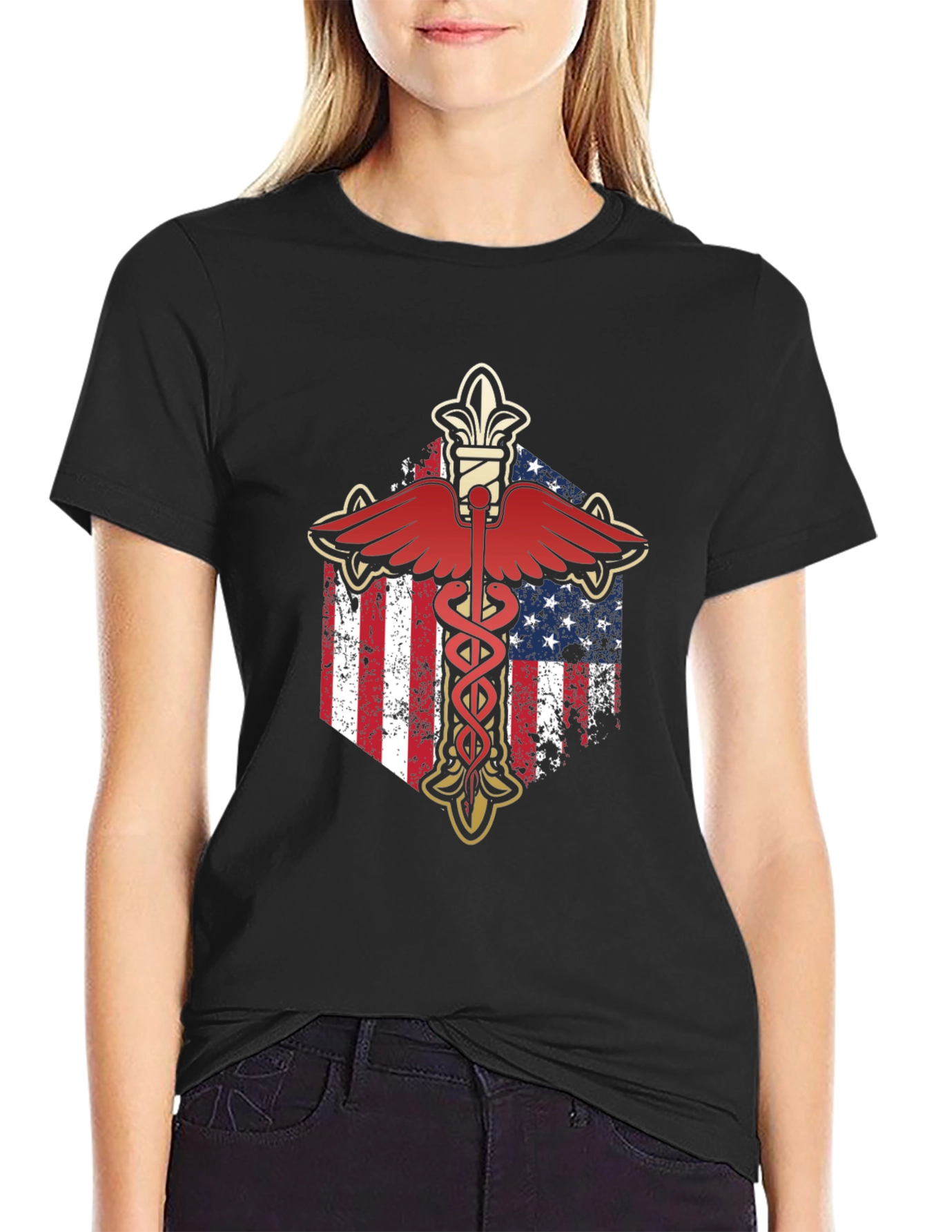 American Flag Caduceus T-Shirt