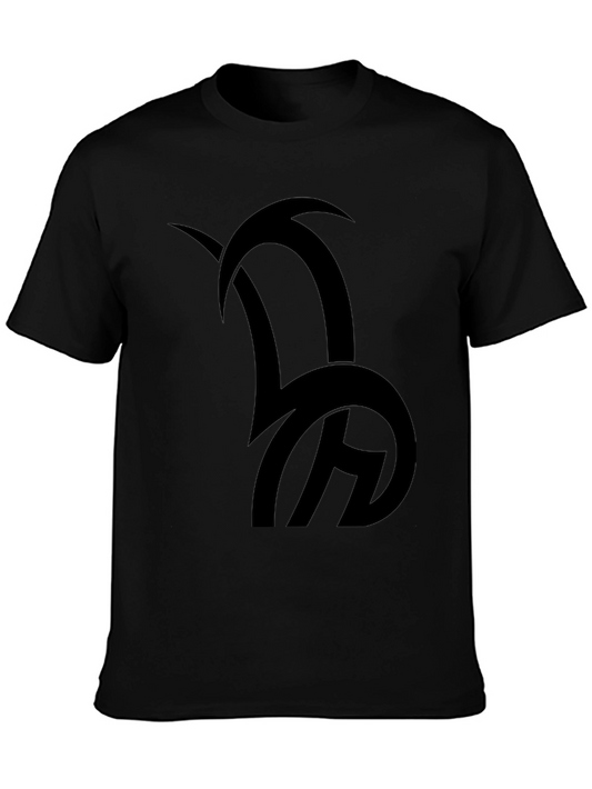Black Graphic Tee - Abstract Design