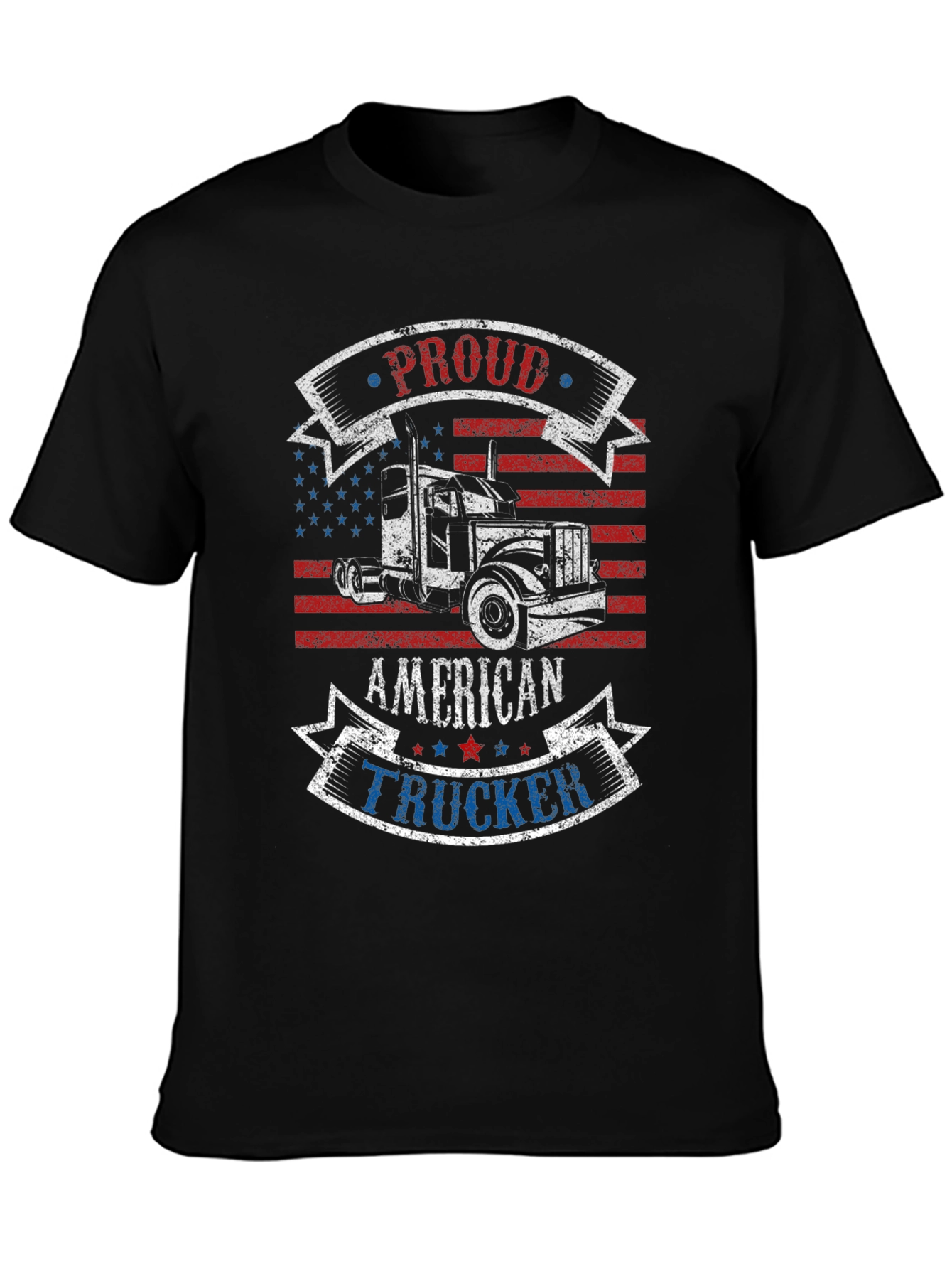 Proud American Trucker Graphic T-Shirt