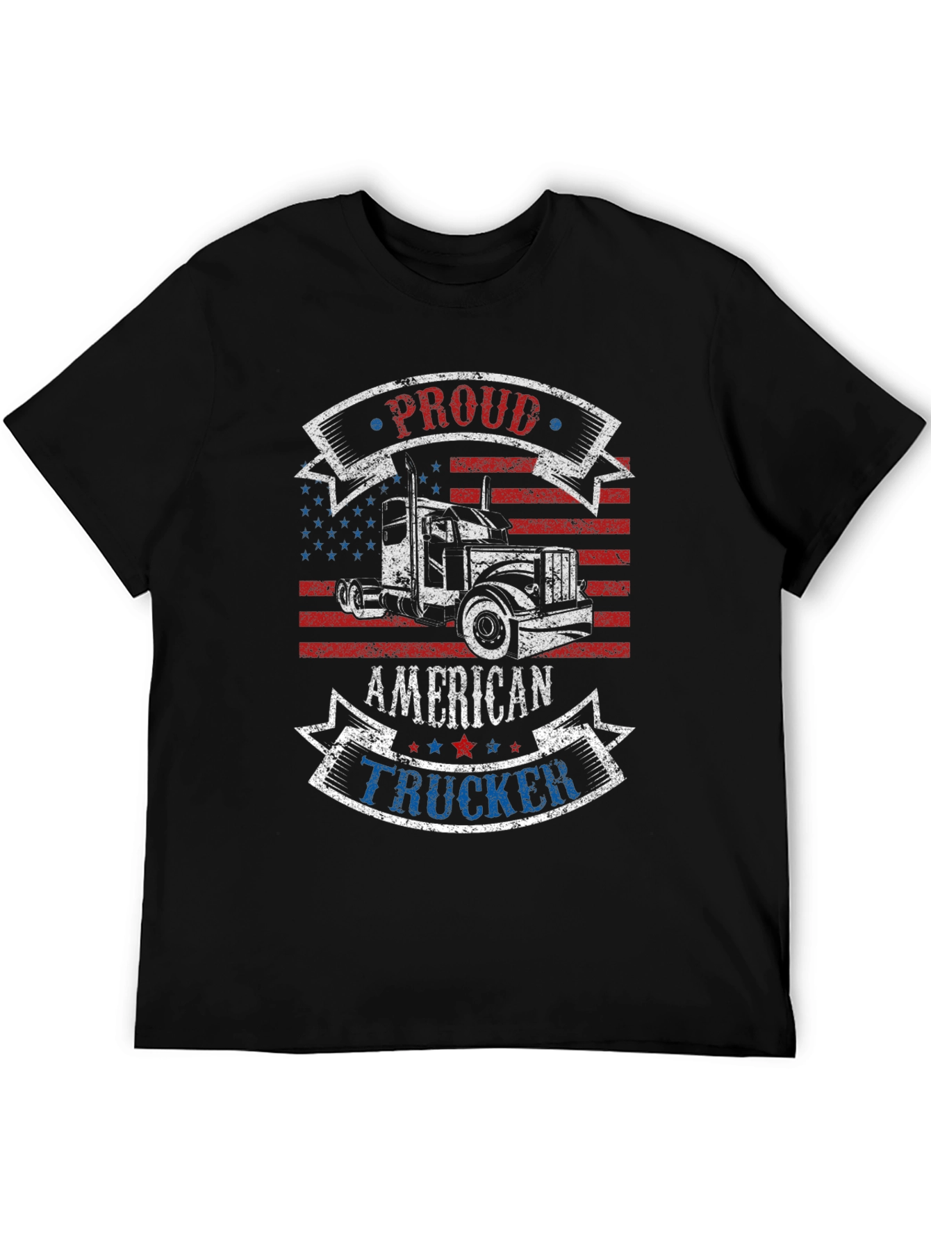 Proud American Trucker Graphic T-Shirt