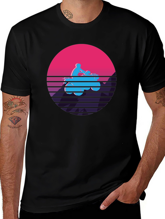 Retro ATV Rider Graphic Tee - Black