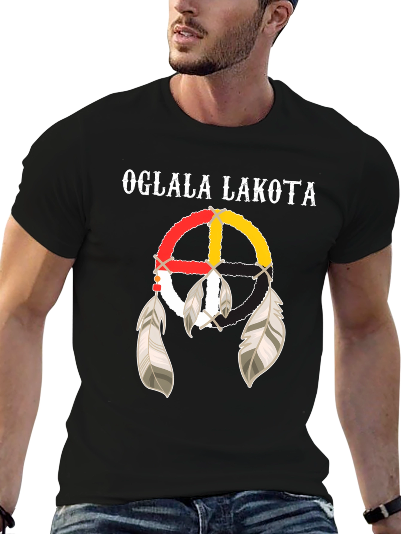 Oglala Lakota Dreamcatcher T-Shirt - Native American Pride