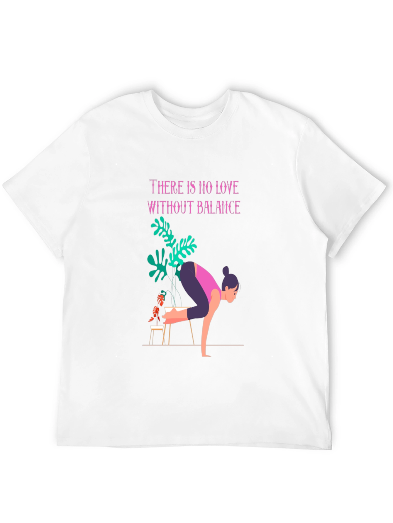 Balance Yoga Graphic Tee - Black Cotton T-Shirt