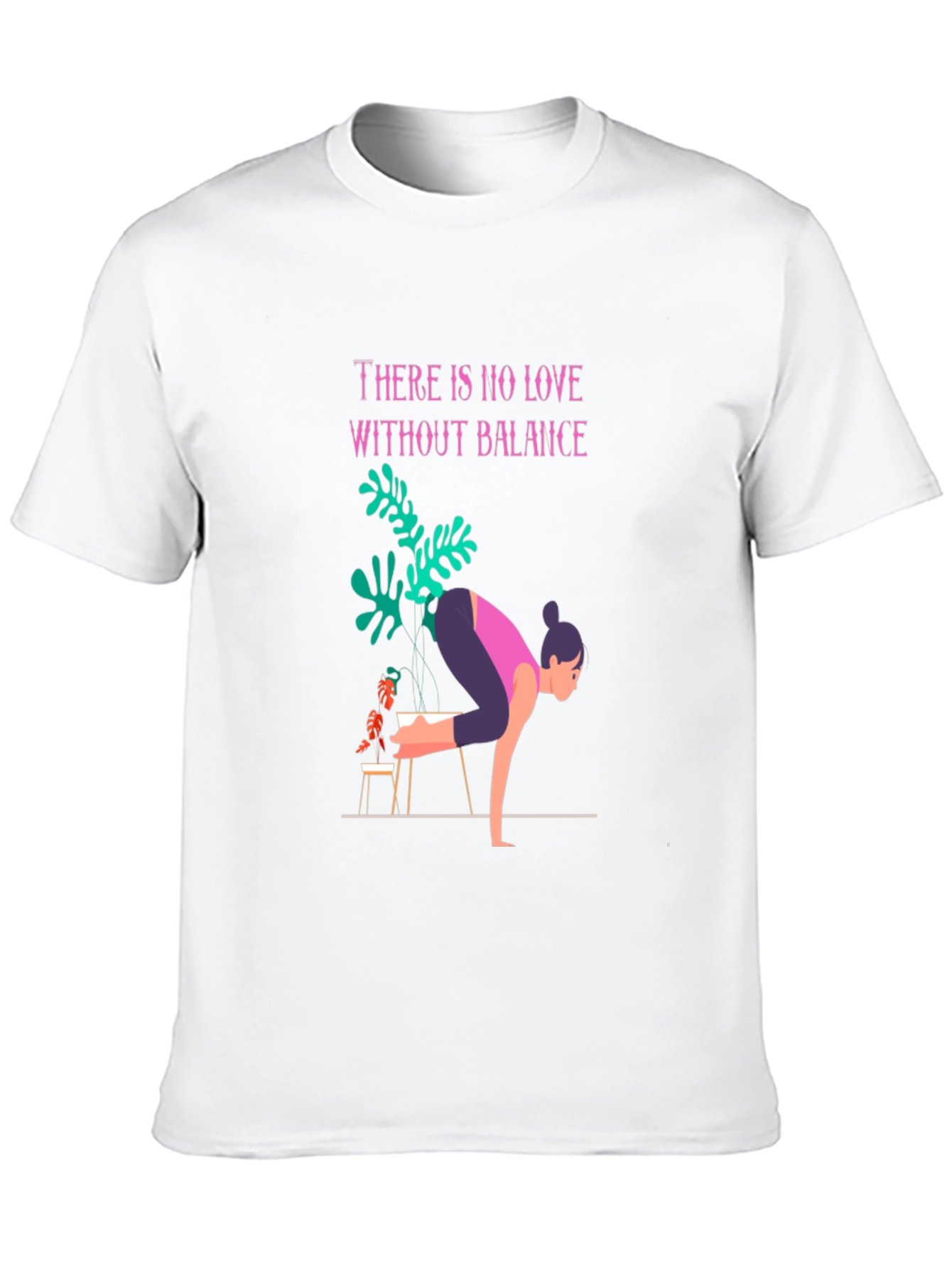 Balance Yoga Graphic Tee - Black Cotton T-Shirt