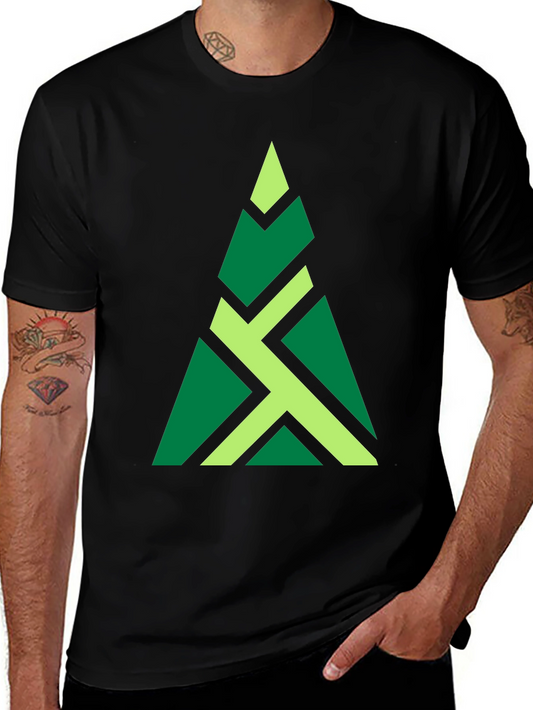 Geometric Tree Graphic Tee - Modern Style