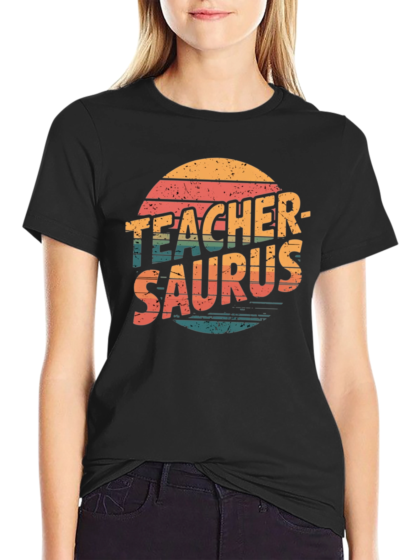 Teacher-Saurus Black T-Shirt