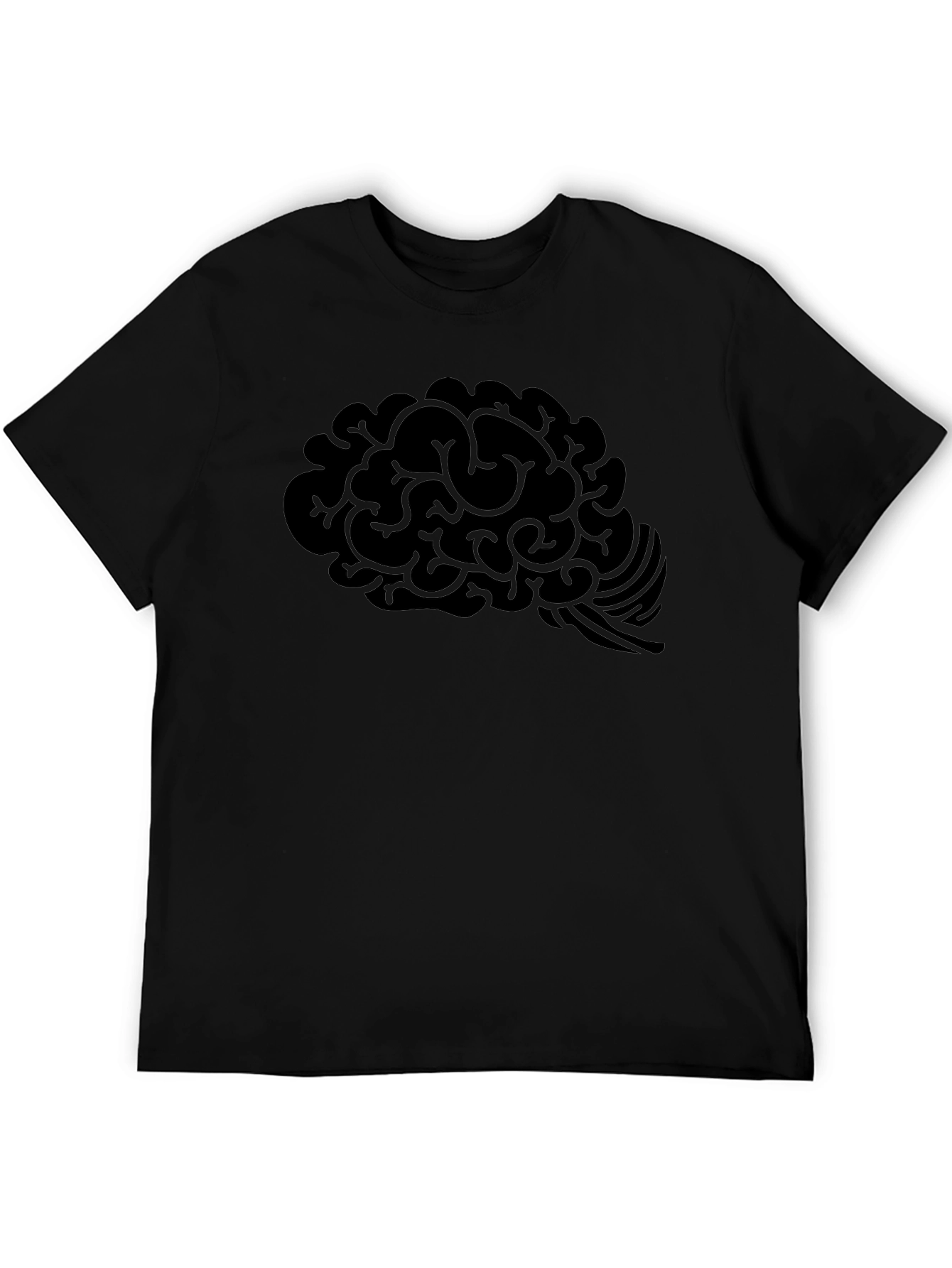 Brain Graphic T-Shirt - Mens Black Cotton Tee