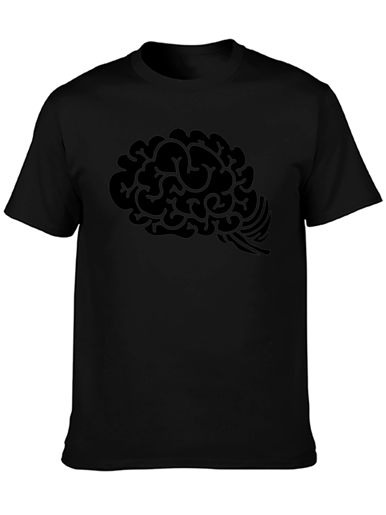 Brain Graphic T-Shirt - Mens Black Cotton Tee
