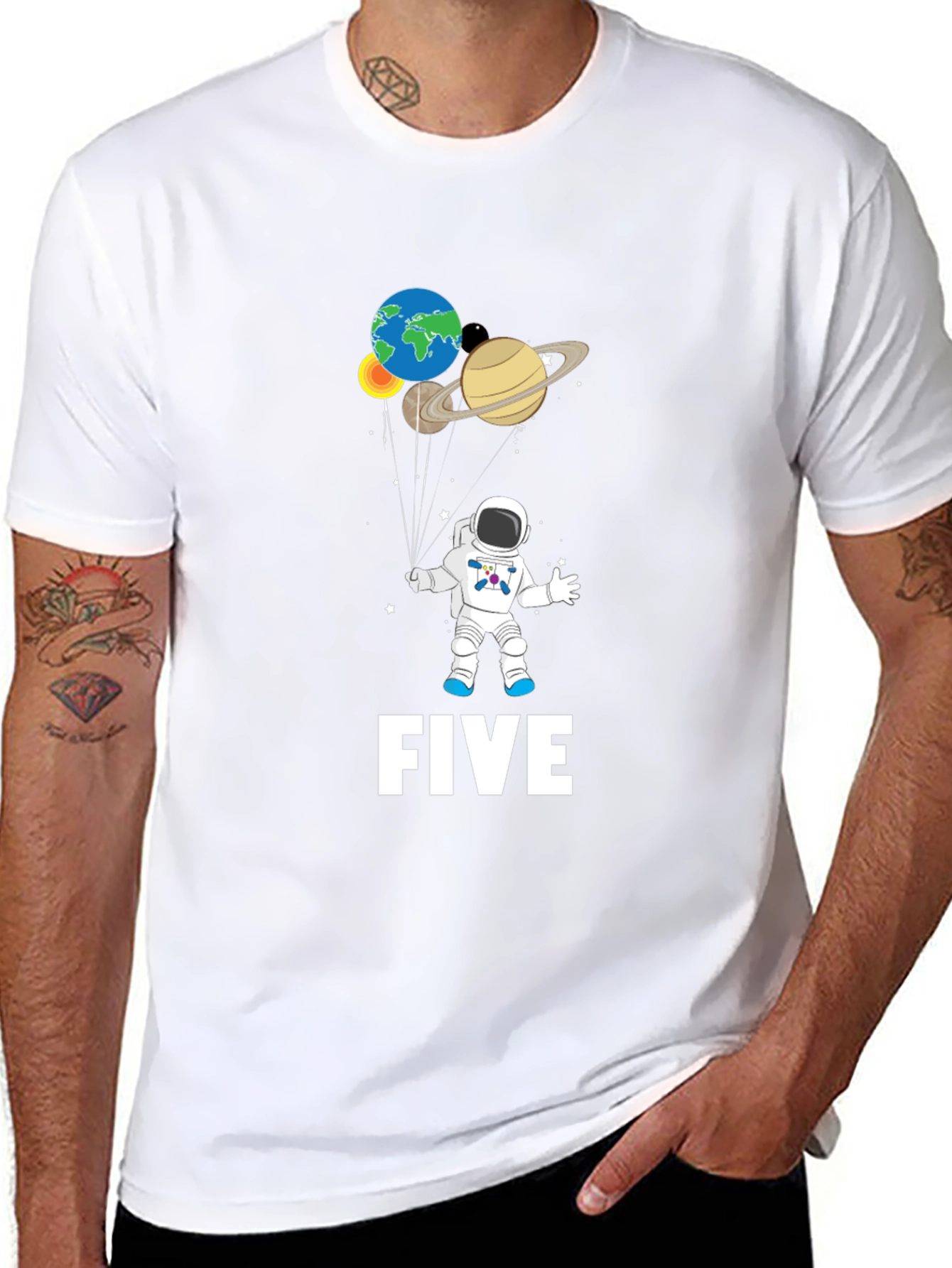 Astronaut Five Birthday T-Shirt
