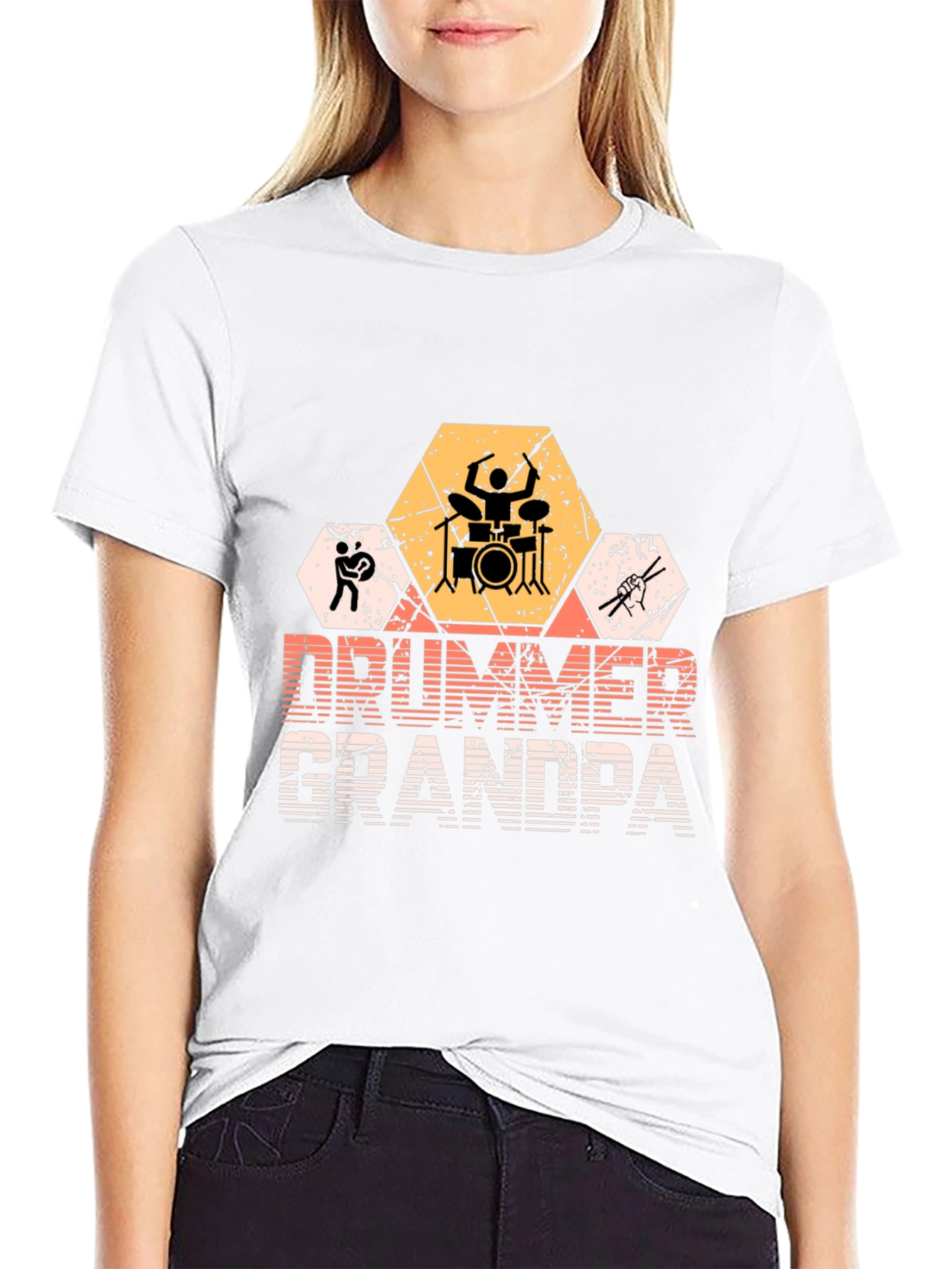 Drummer Grandpa Graphic T-Shirt - Musician Gift