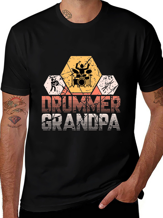 Drummer Grandpa Graphic T-Shirt - Musician Gift