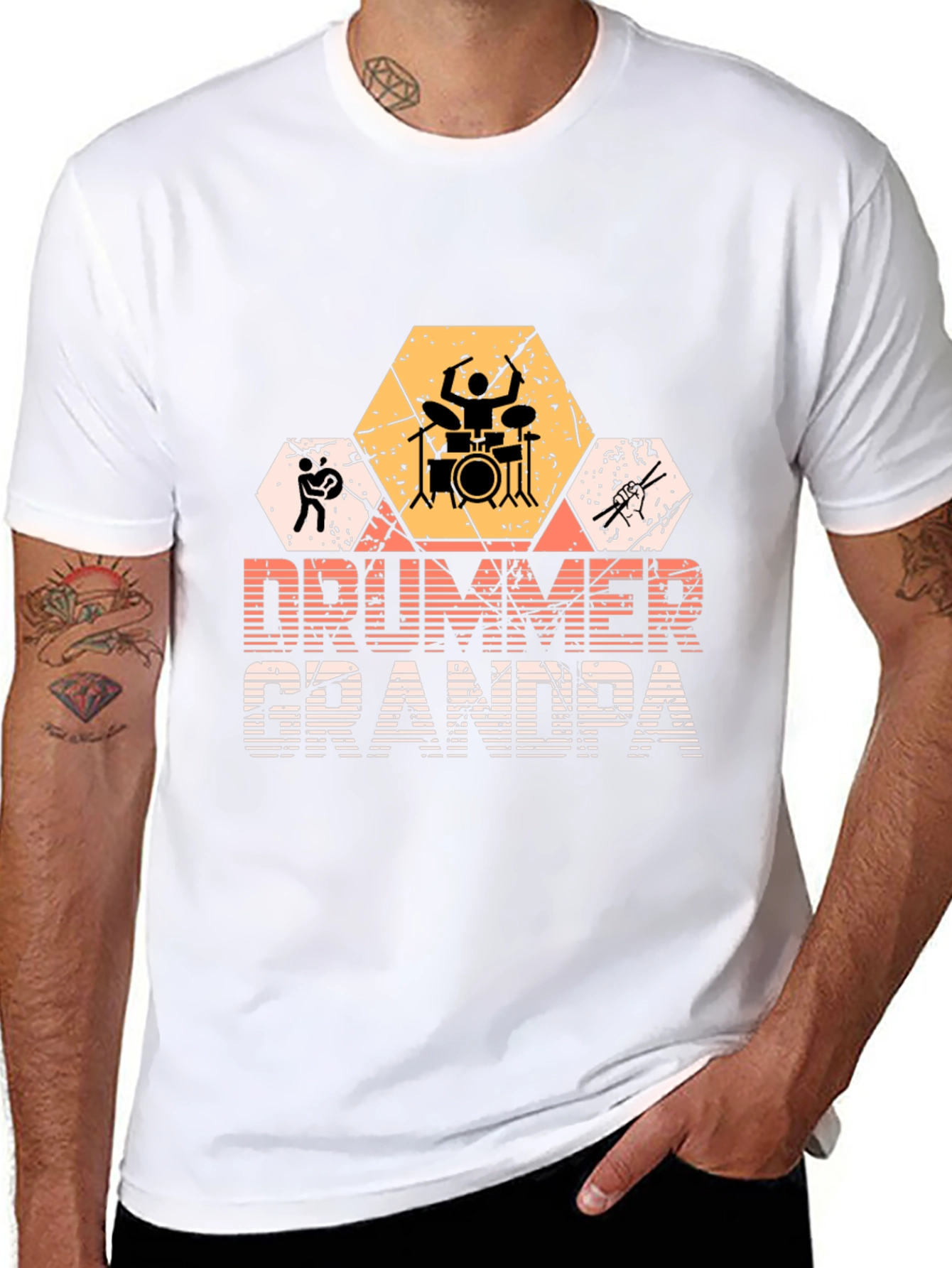 Drummer Grandpa Graphic T-Shirt - Musician Gift