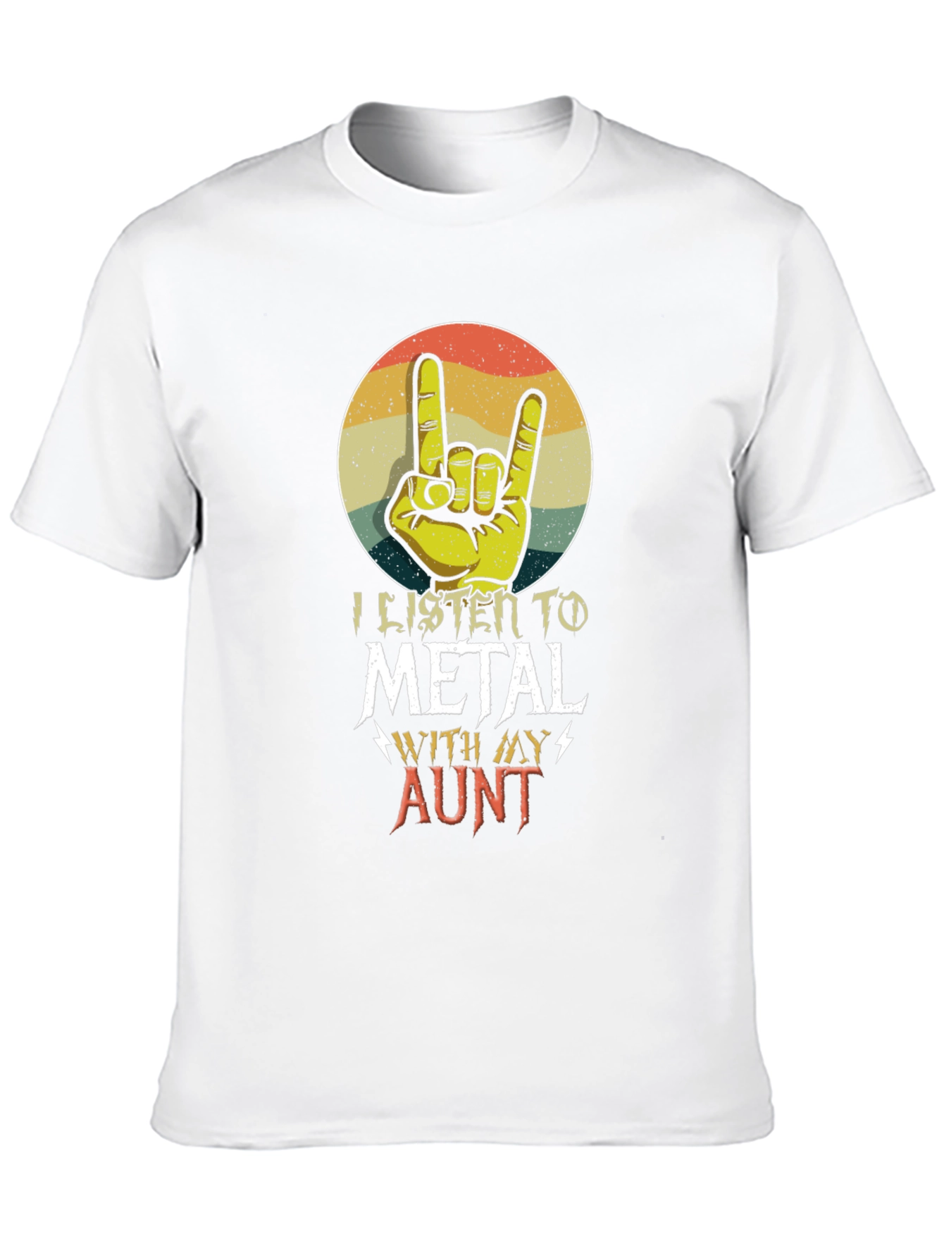 Metal Aunt T-Shirt - Retro Rock Hand