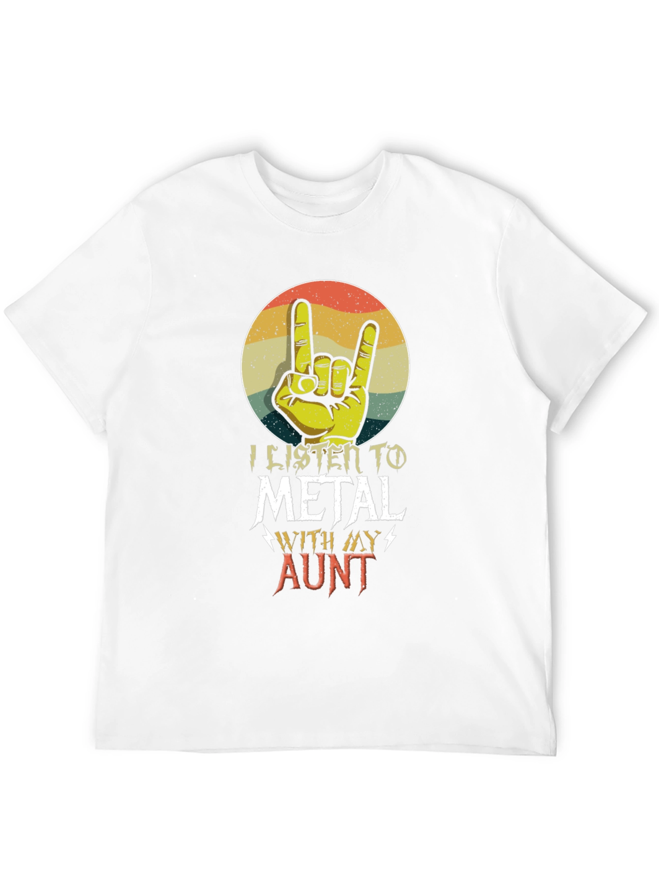 Metal Aunt T-Shirt - Retro Rock Hand