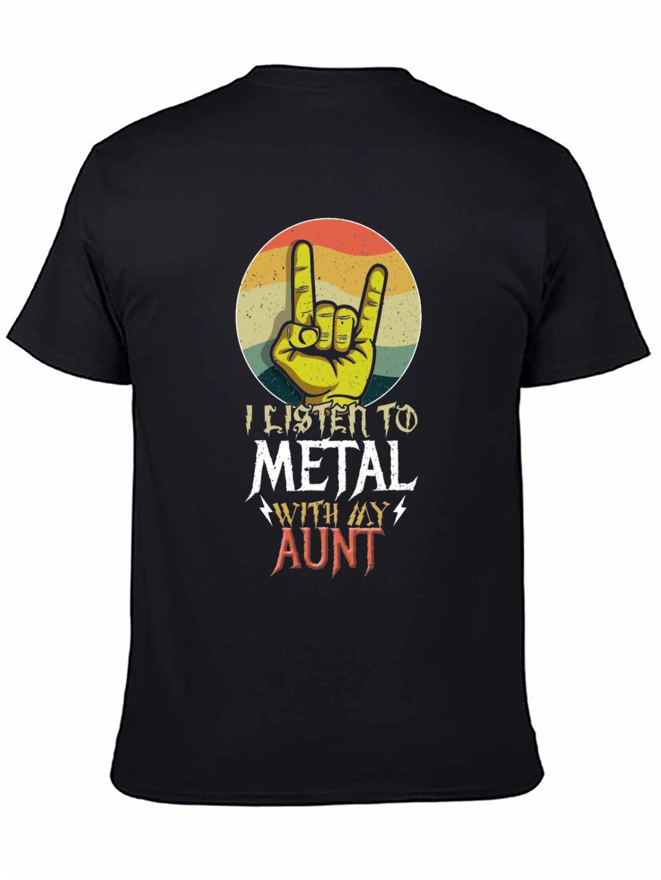 Metal Aunt T-Shirt - Retro Rock Hand