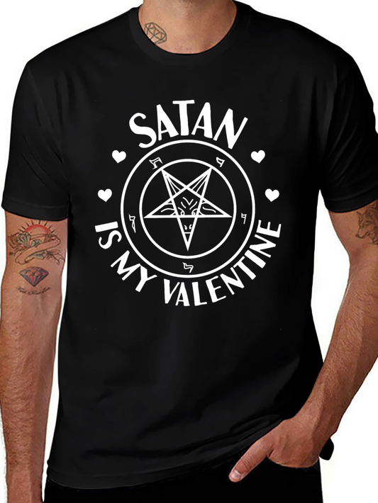 Satan is My Valentine T-Shirt - Black Graphic Tee