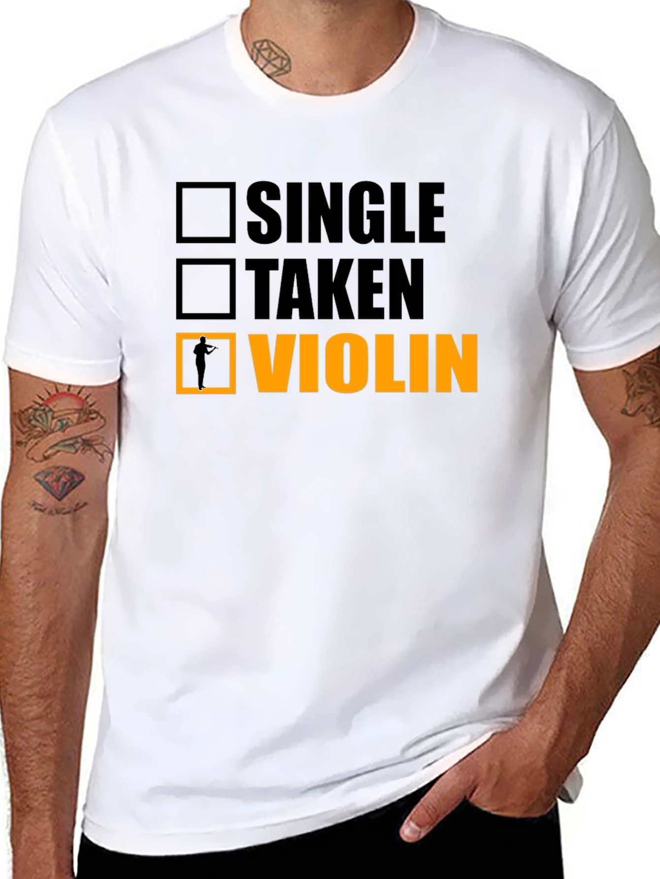 Single Taken Violin Black T-Shirt