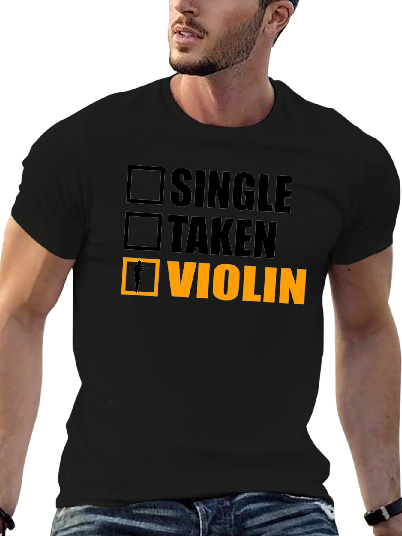 Single Taken Violin Black T-Shirt