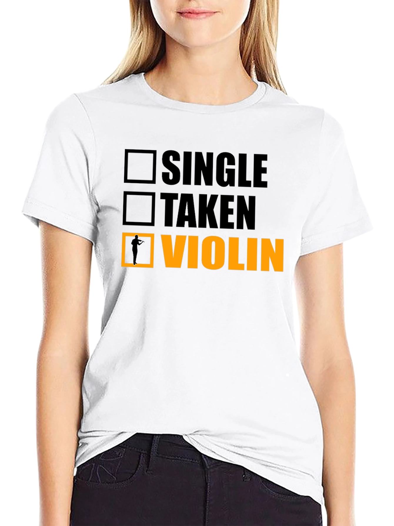 Single Taken Violin Black T-Shirt