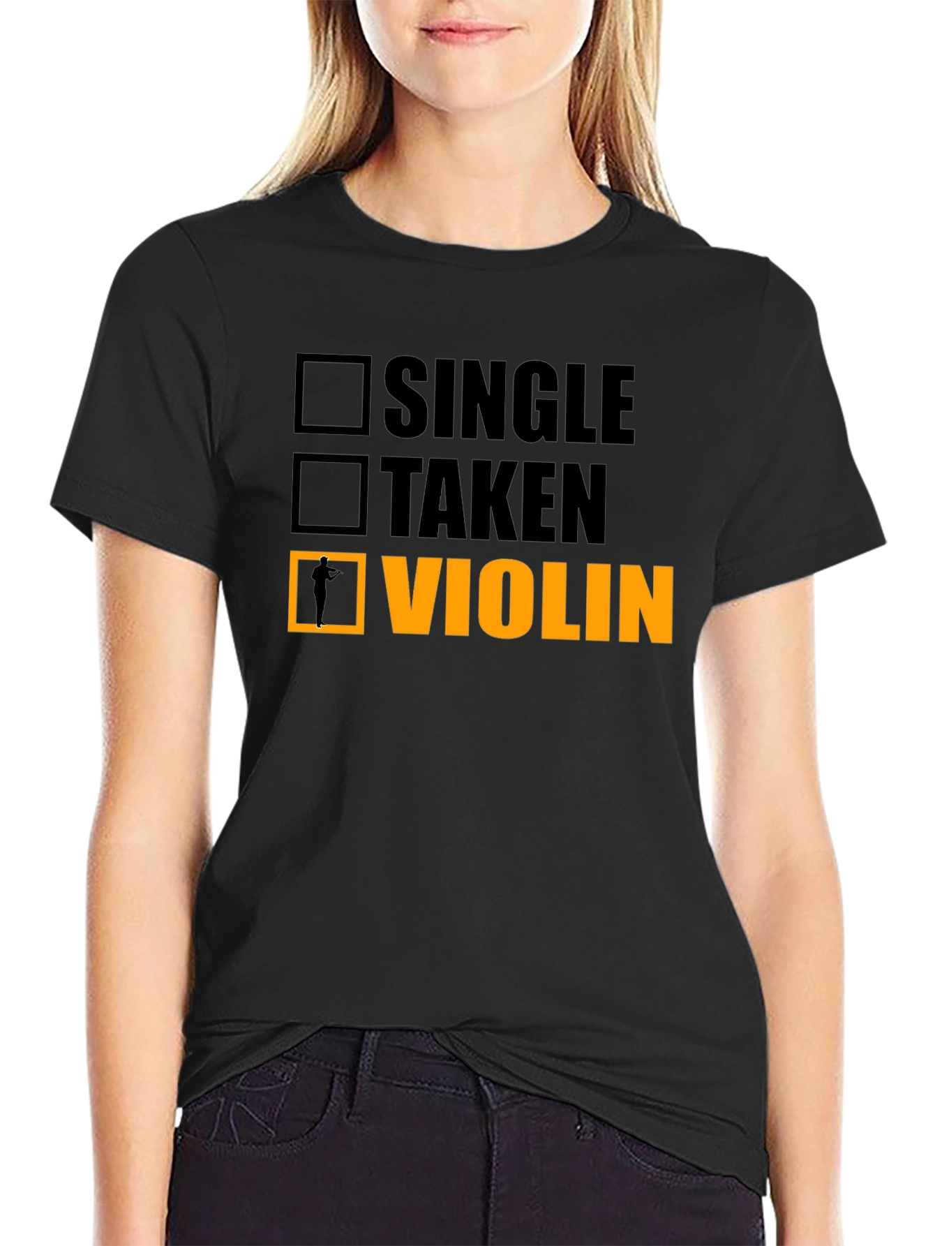 Single Taken Violin Black T-Shirt