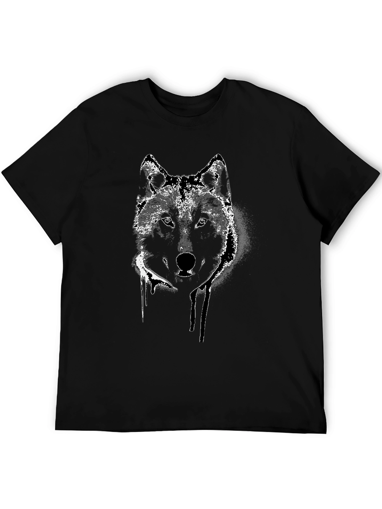 Wolf Graphic Tee - Black Cotton Blend