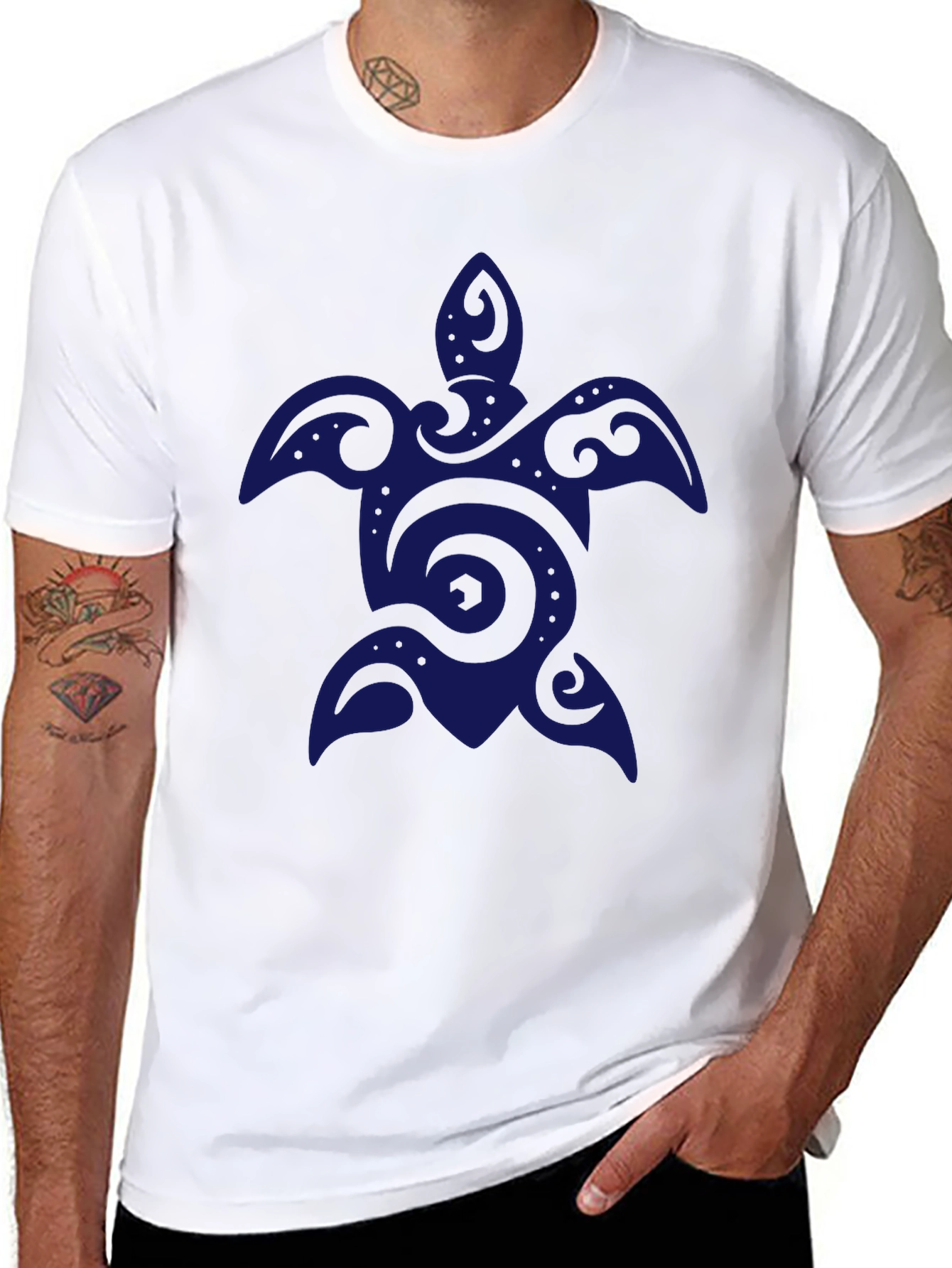 Mens Black Turtle Graphic T-Shirt