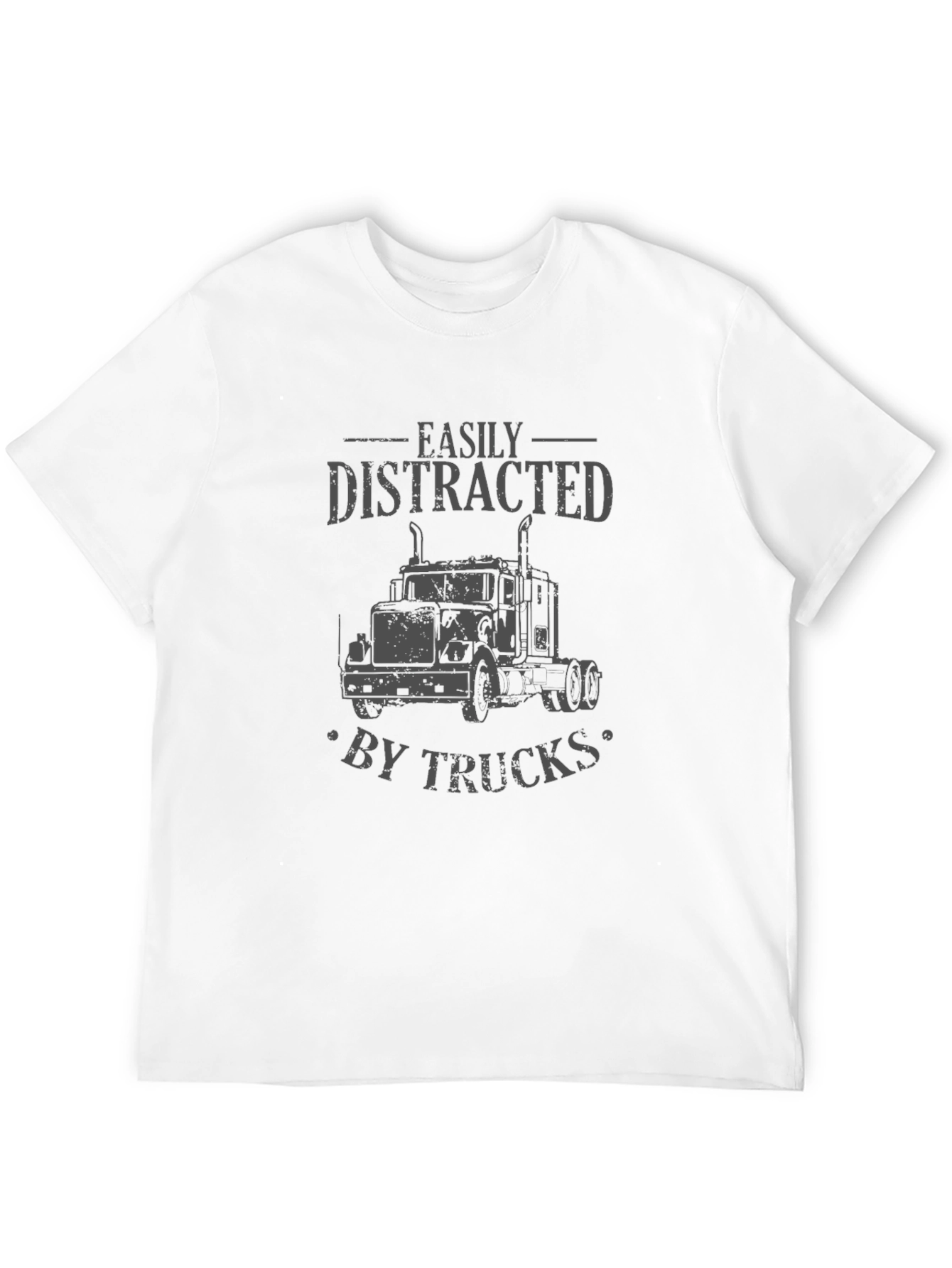 Easily Distracted by Trucks Black Graphic Tee