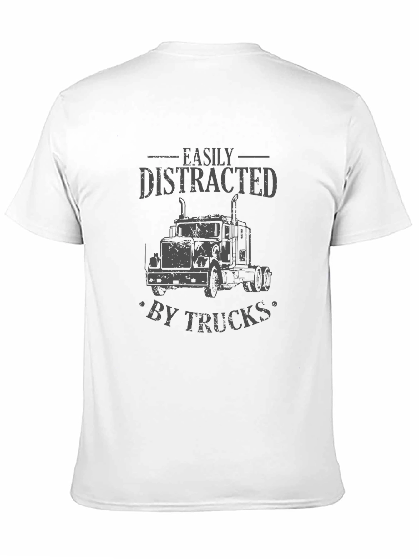 Easily Distracted by Trucks Black Graphic Tee