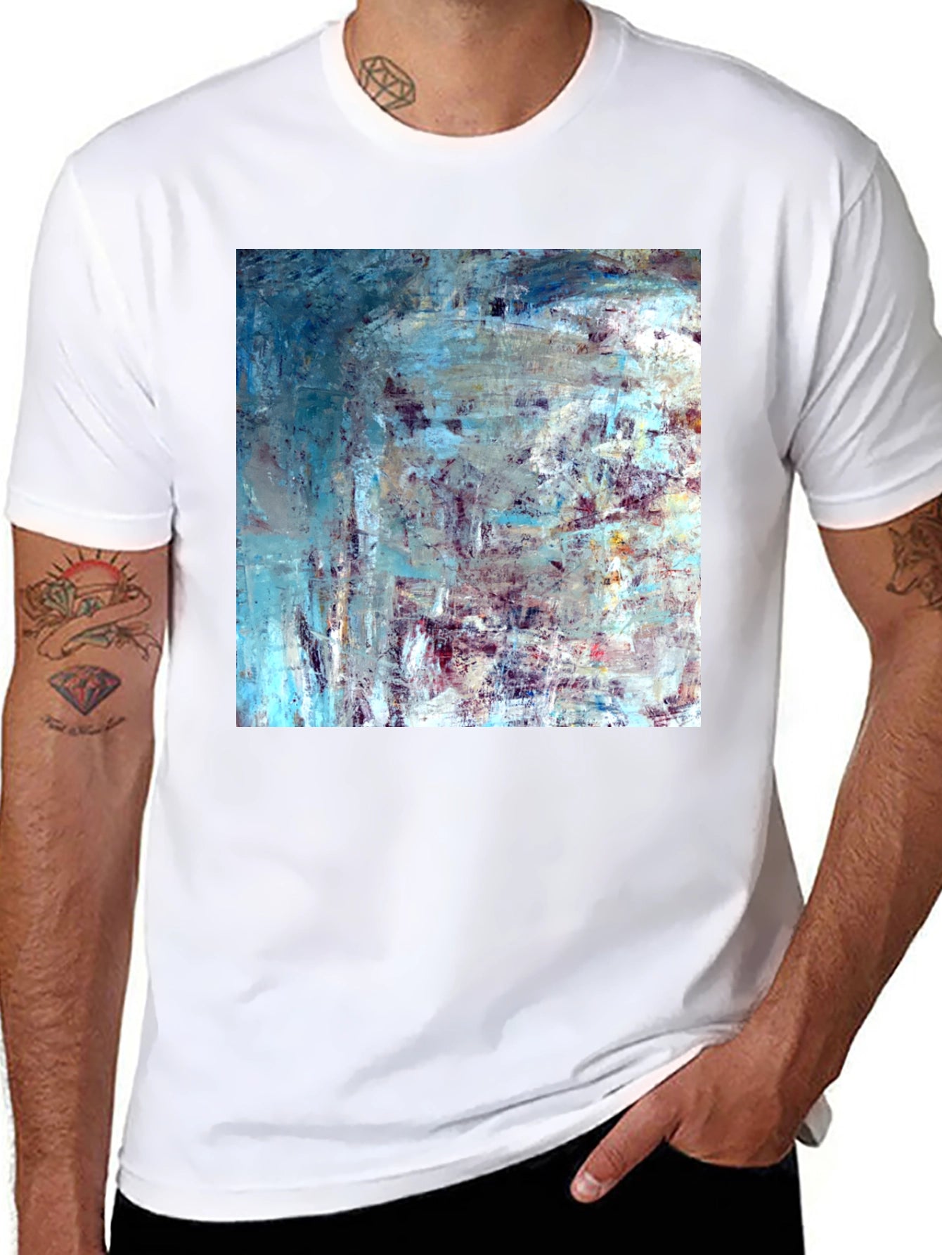 Abstract Art Print Black T-Shirt
