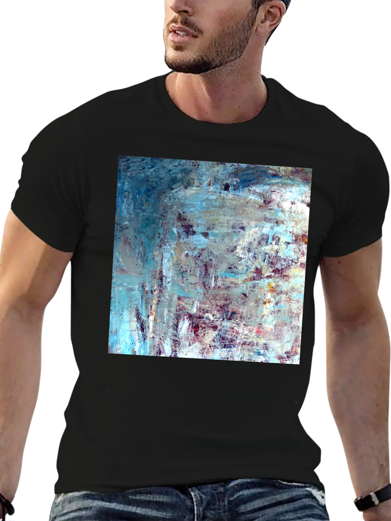 Abstract Art Print Black T-Shirt