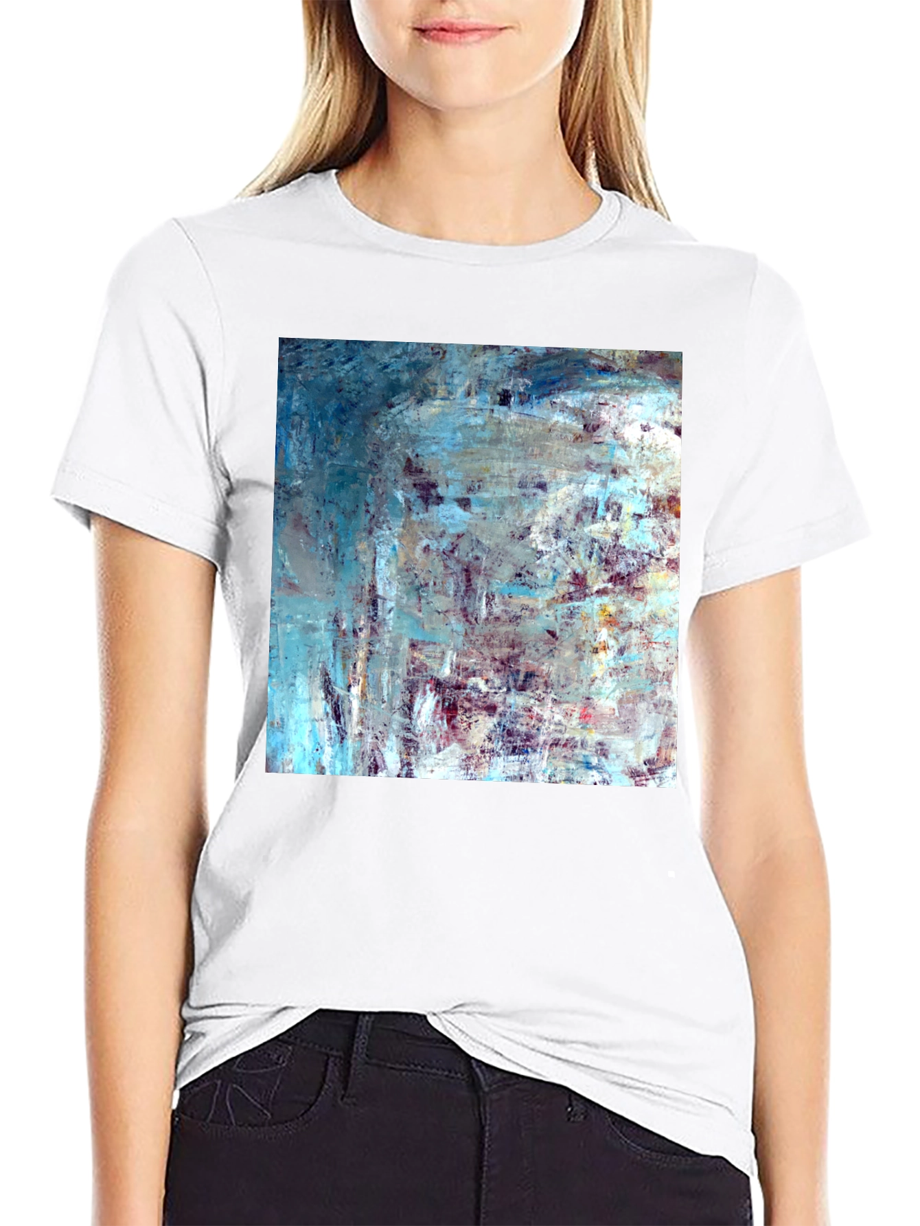 Abstract Art Print Black T-Shirt