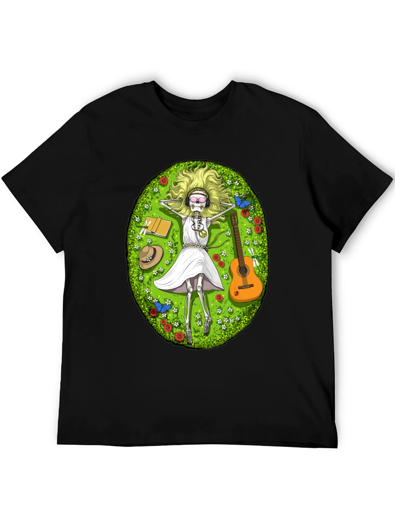 Chill Skeleton T-Shirt - Relaxed Hippie Vibe