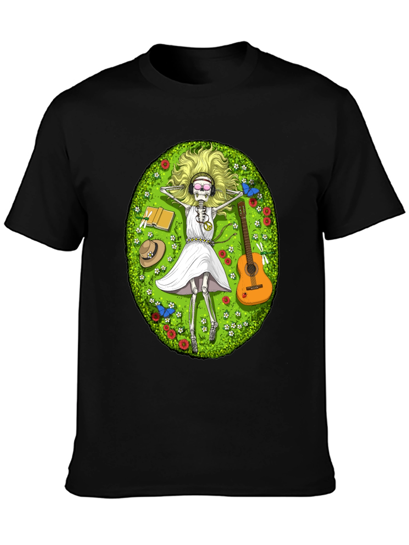 Chill Skeleton T-Shirt - Relaxed Hippie Vibe