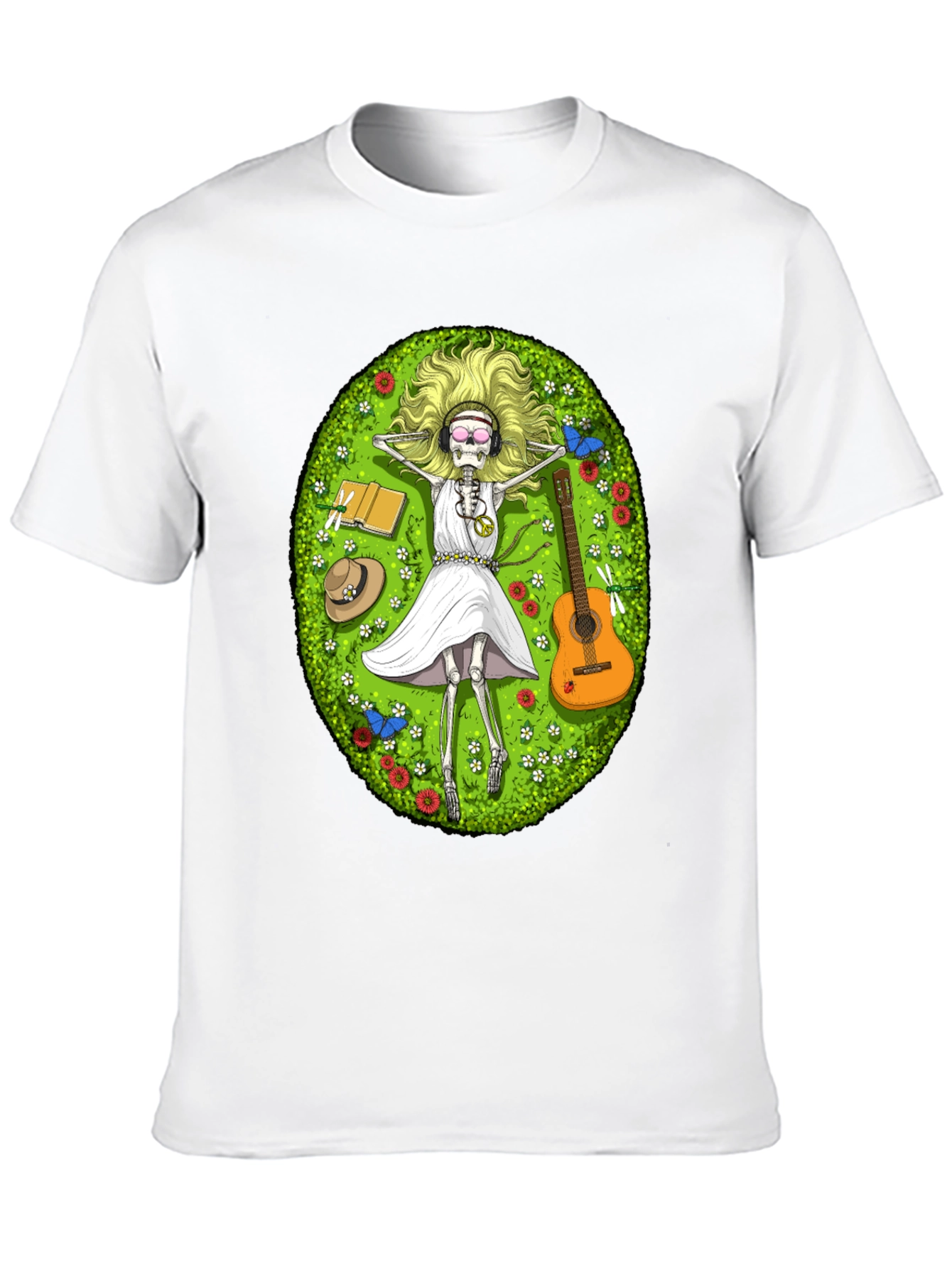 Chill Skeleton T-Shirt - Relaxed Hippie Vibe