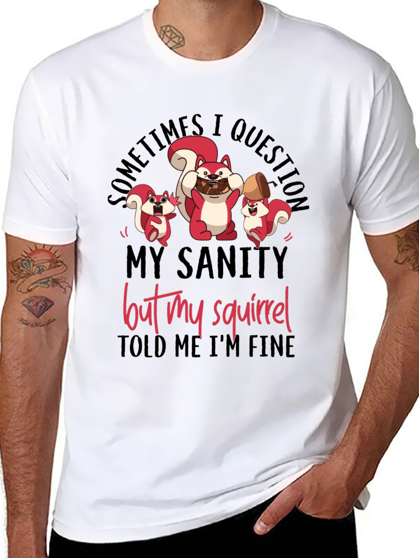 Squirrel Sanity Mens Graphic Tee